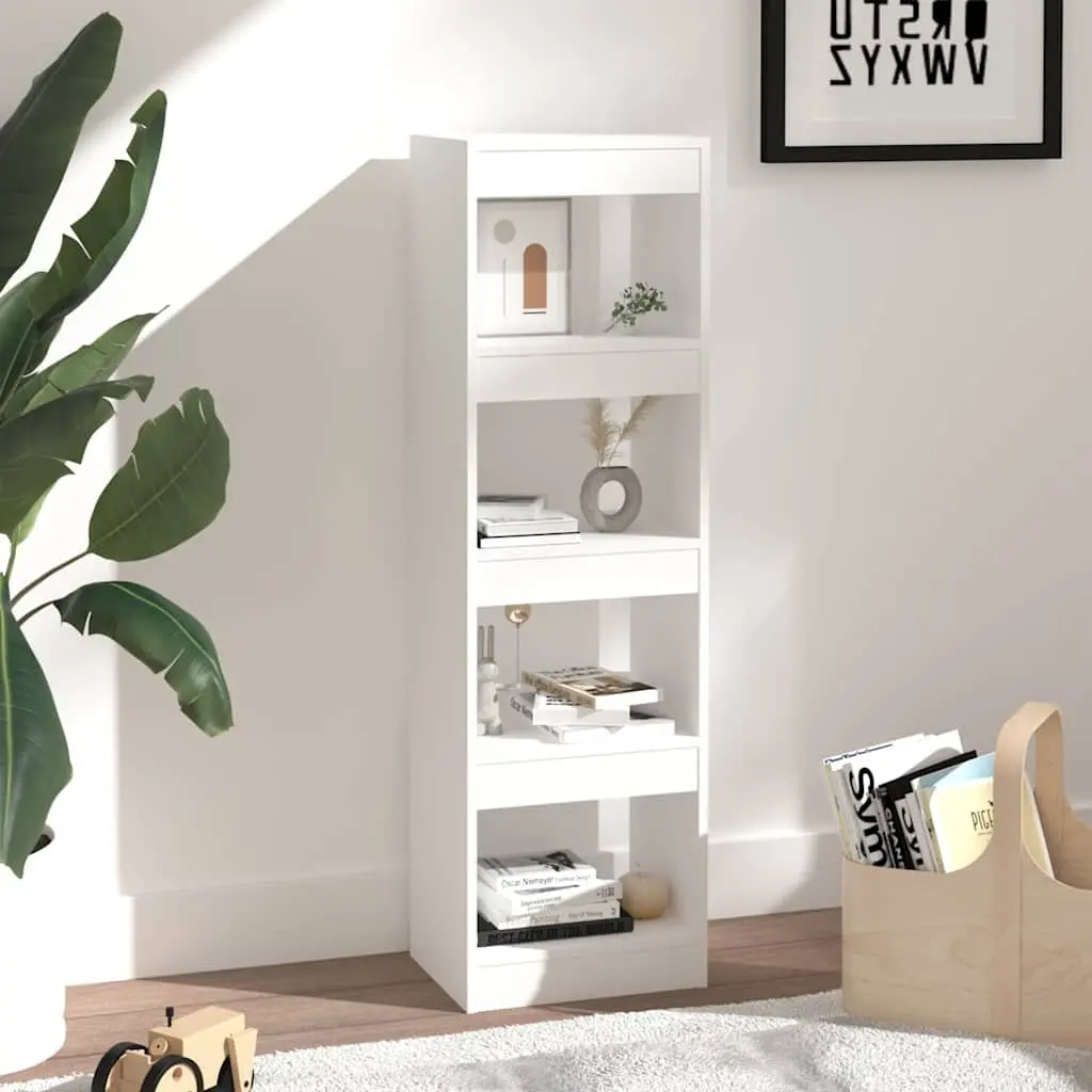 White Book Cabinet Standing Shelf Storage Organiser Room Divider 40x30x135cm