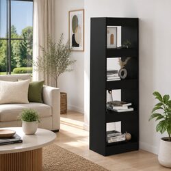 Black Book Cabinet with Room Divider Function
