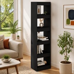 Compact and Durable Black Book Cabinet for Storage