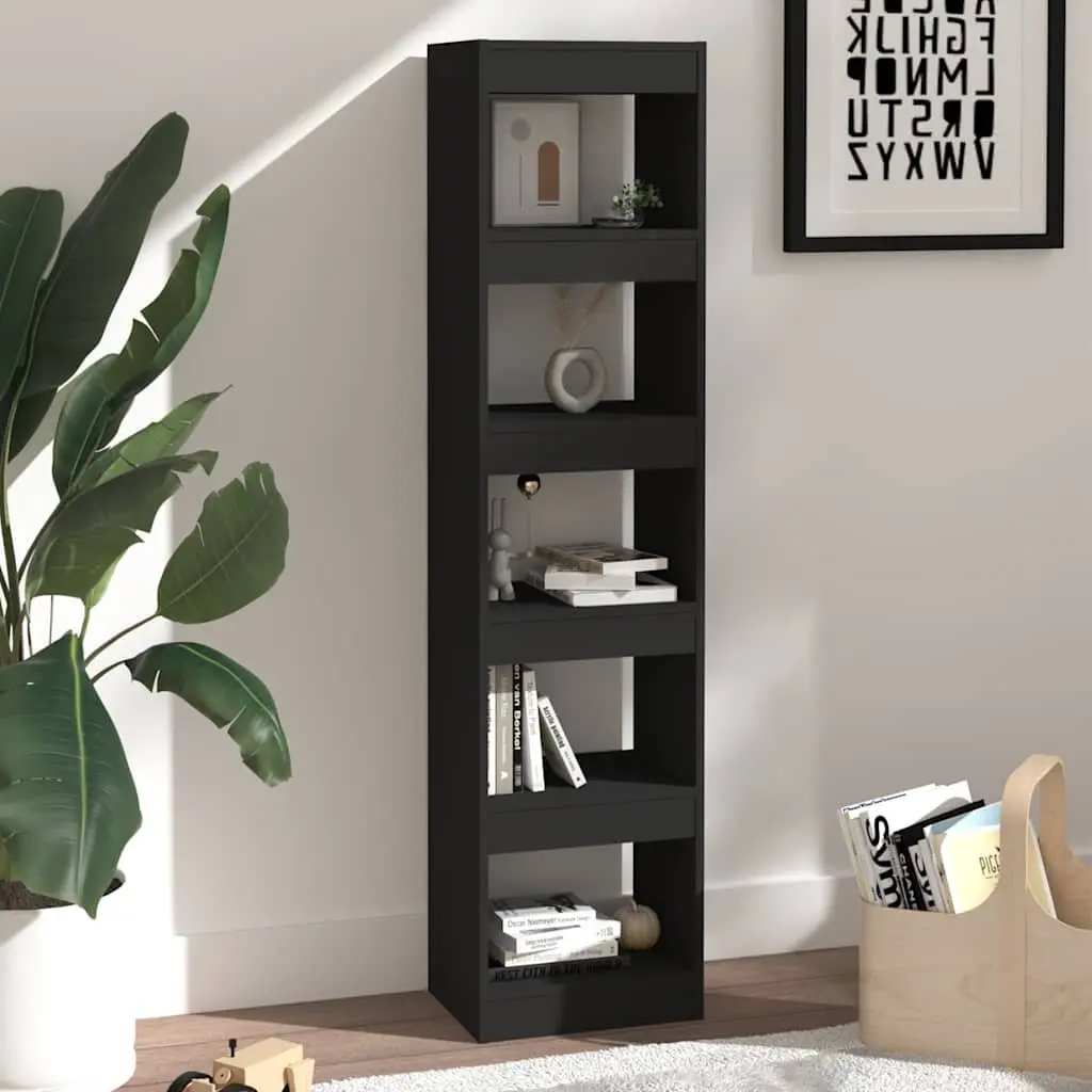 Book Cabinet Black Room Divider Storage Organiser 40x30x166cm