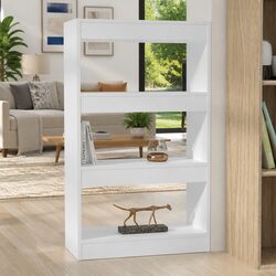 Compact White Wooden Shelving Unit Room Divider