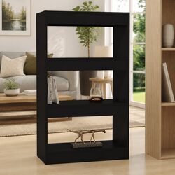 Compact and Versatile Black Storage Shelf for Books