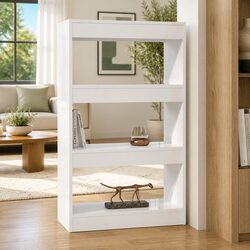 High Gloss White Book Cabinet with Ample Storage Space