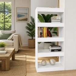Compact White Book Cabinet 60x30x135 cm