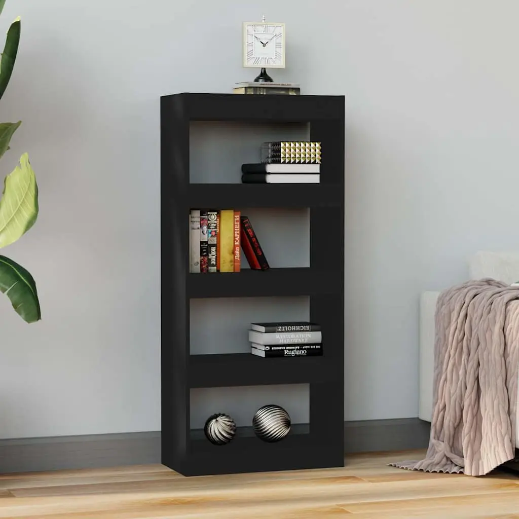 Black Book Cabinet Room Divider Bookshelf Standing Storage Shelving Unit