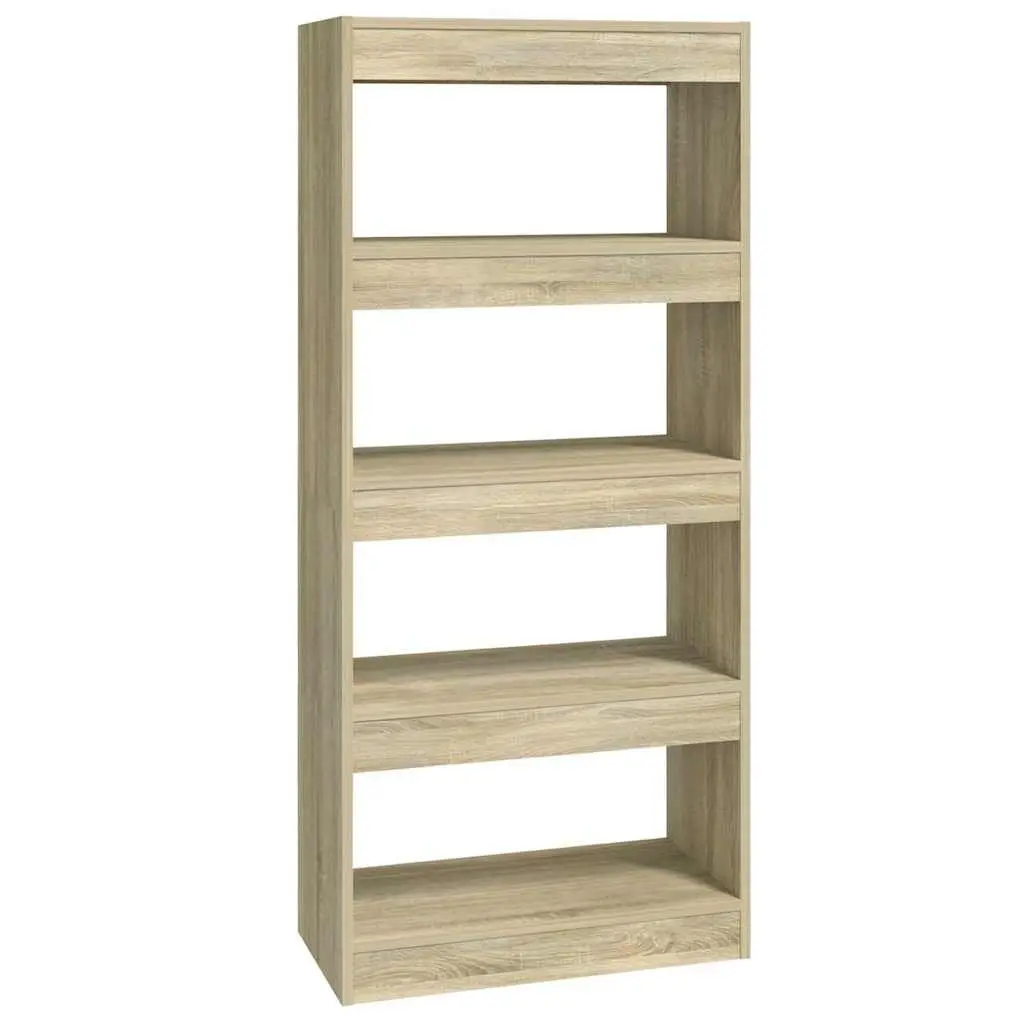 Book Cabinet Brown Wooden Room Divider Shelving Unit 60W x 30D x 135H cm