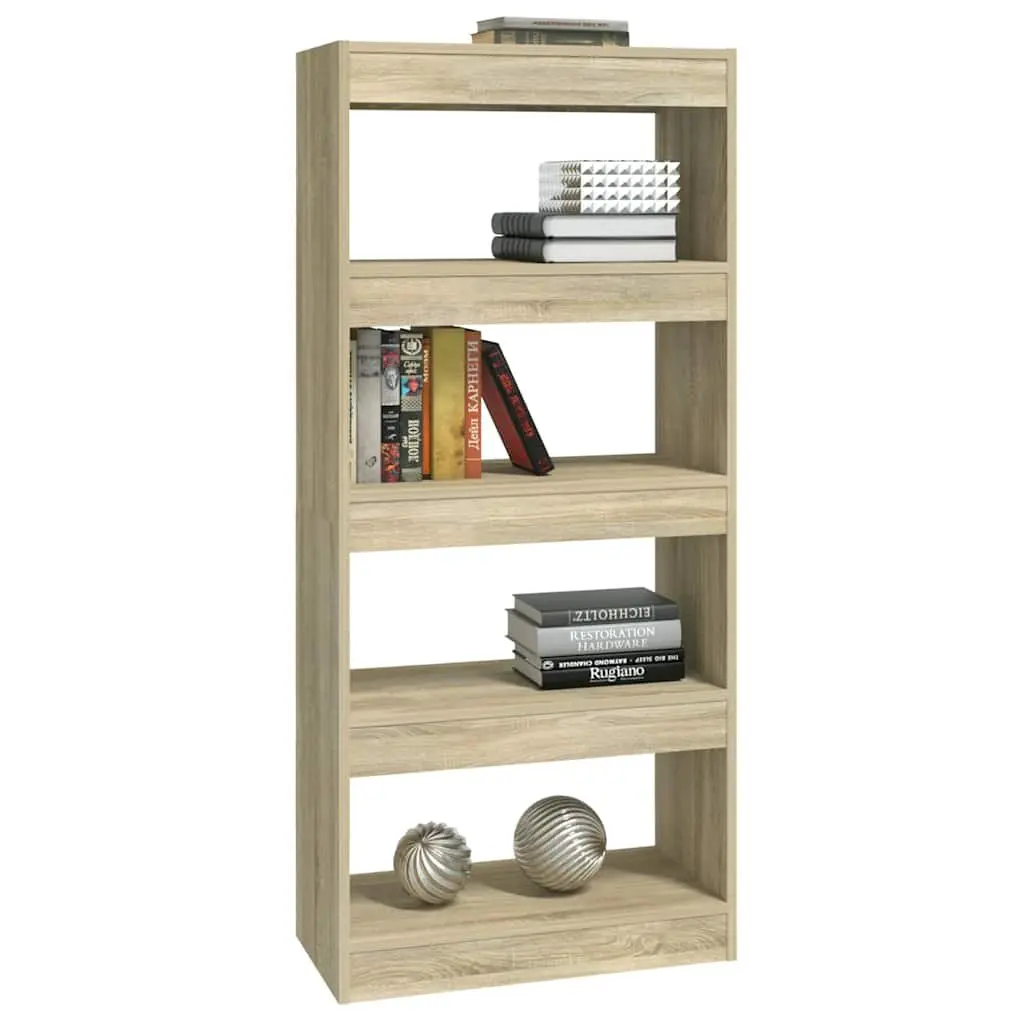 Book Cabinet Brown Wooden Room Divider Shelving Unit 60W x 30D x 135H cm