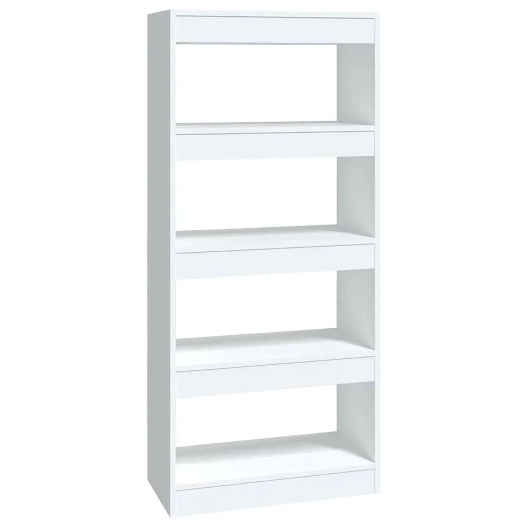Book Cabinet White High Gloss Engineered Wood Room Divider Storage