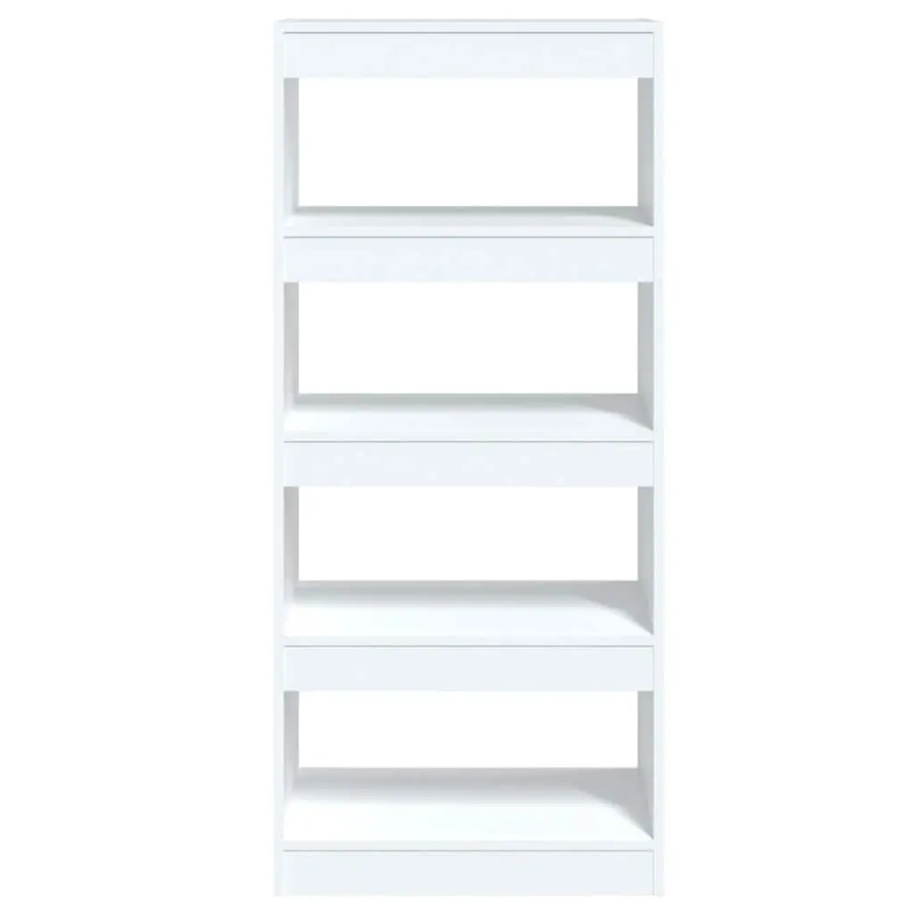 Book Cabinet White High Gloss Engineered Wood Room Divider Storage