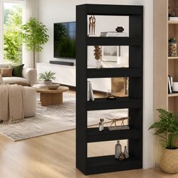 Black Book Cabinet 60x30x166 cm with Ample Storage