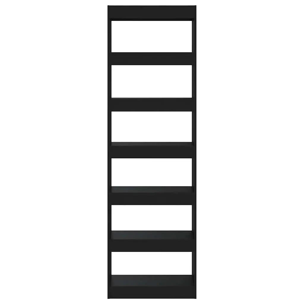 Wooden Book Cabinet Black 60W x 30D x 198H cm Room Divider Shelving Unit Storage Organiser
