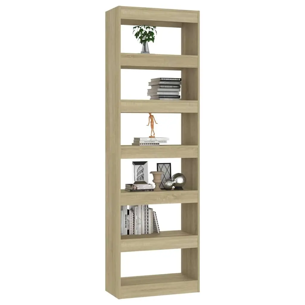 Book Cabinet Brown Tall Wooden Shelving Unit Room Divider