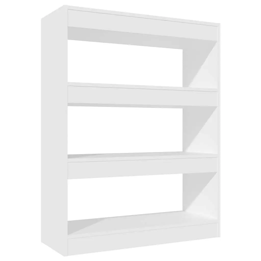 Book Cabinet White Engineered Wood Room Divider Storage Organiser