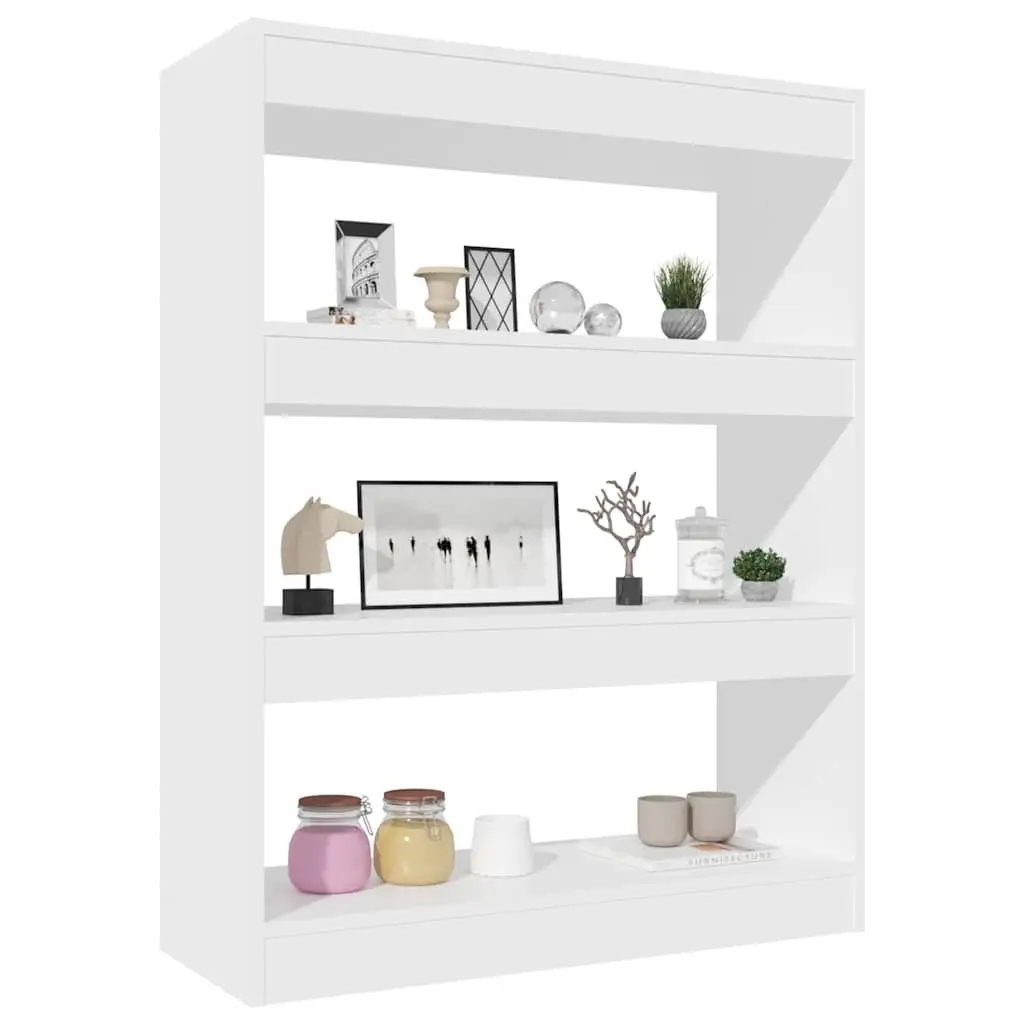 Book Cabinet White Engineered Wood Room Divider Storage Organiser
