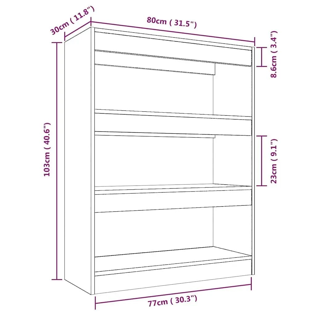 Book Cabinet White Engineered Wood Room Divider Storage Organiser