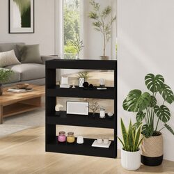 Compact Black Wooden Book Cabinet with Ample Storage