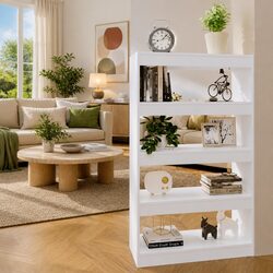 White Book Cabinet Room Divider 80x30x135cm