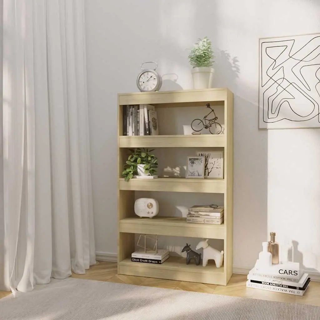 Book Cabinet Room Divider Brown 80x30x135 cm Engineered Wood Sturdy Construction