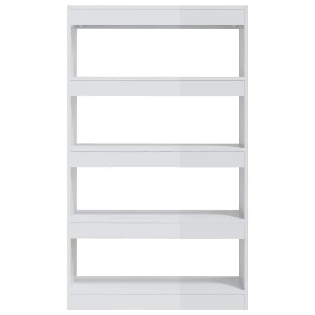 Book Cabinet White High Gloss Room Divider Sturdy Storage Organizer