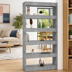 Compact Grey Room Divider Book Cabinet for Storage