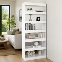 Concise and Stylish White Engineered Wood Book Cabinet