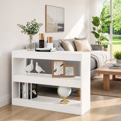 White Book Cabinet Room Divider Shelving Unit Storage Bookcase Organiser