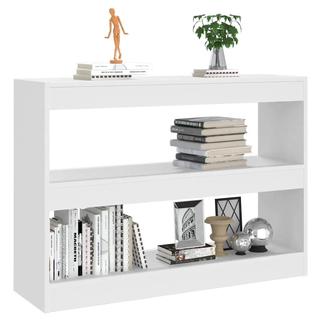 Book Cabinet White 100W x 30D x 72H cm Room Divider Shelving Unit Storage Organiser