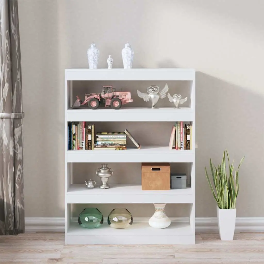 Book Cabinet White 100W x 30D x 135H cm Room Divider Shelving Unit Storage Organiser