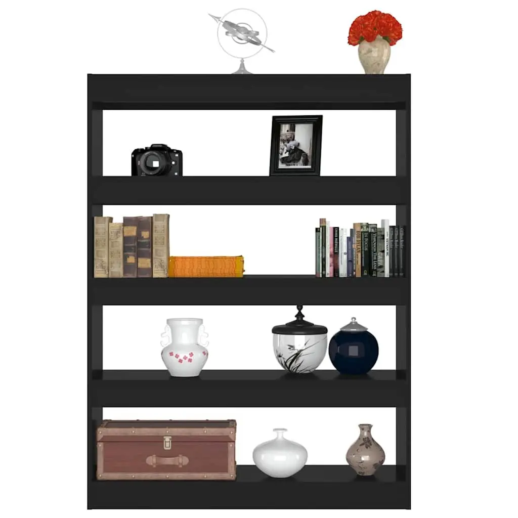 Black Bookshelf Organiser 100cm x 30cm x 135cm Open Shelving Room Divider Storage Unit