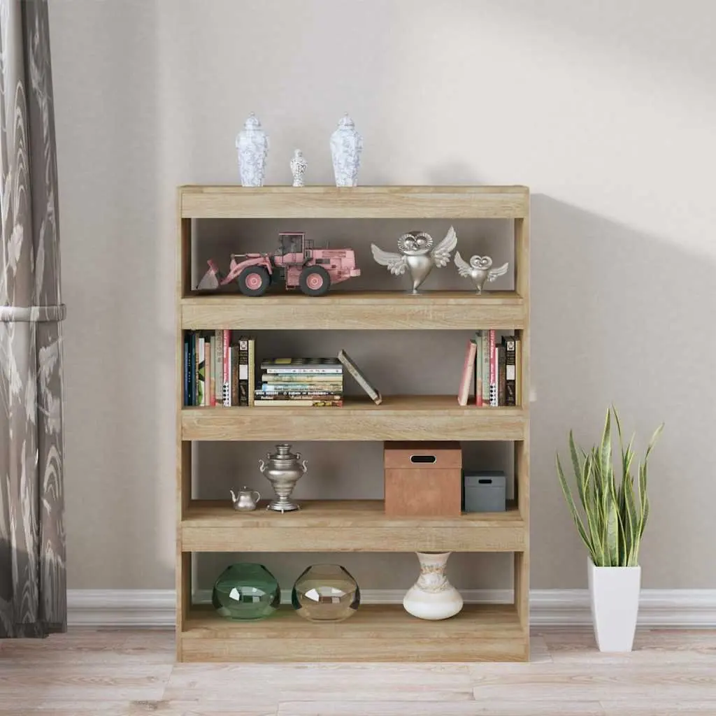 Book Cabinet Brown 100cm Storage Organizer Room Divider Shelving Unit
