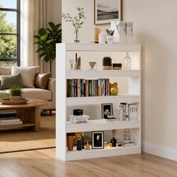 High Gloss White Book Cabinet and Room Divider
