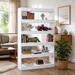 Concise White Wooden Book Cabinet 100x30x166cm