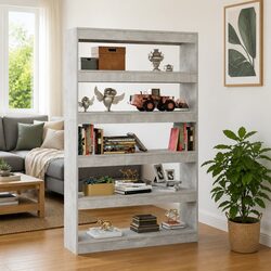 Concise Grey Book Cabinet - Effective Storage Solution