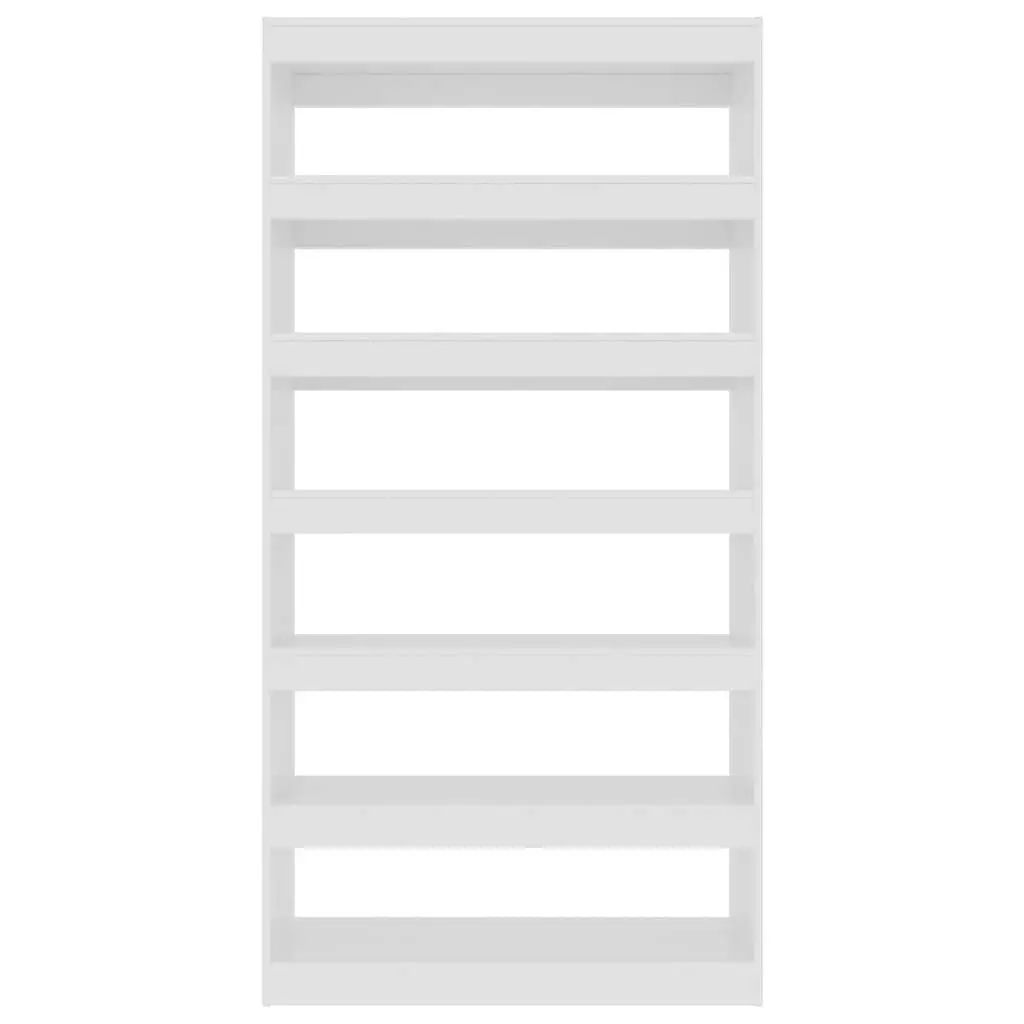 Book Cabinet Room Divider White High Gloss Tall Standing Shelving Unit