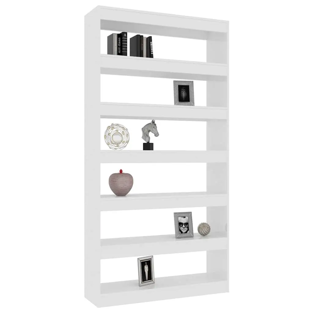 Book Cabinet Room Divider White High Gloss Tall Standing Shelving Unit