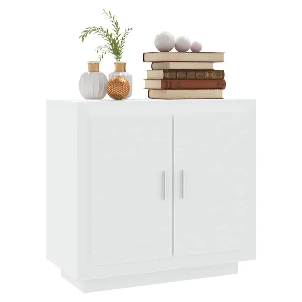 Buffet Cabinet White 80x40x75cm Engineered Wood 2 Door Storage Compartments