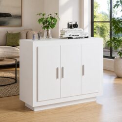 Compact White Sideboard with Ample Storage Space