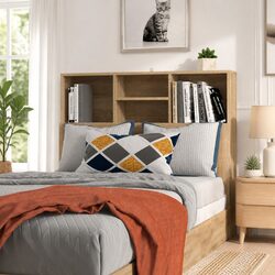 Compact 100cm Headboard Cabinet in Sonoma Oak