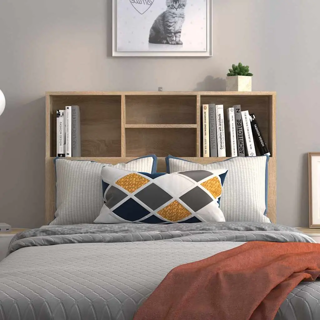 Headboard Cabinet Brown 100cm Engineered Wood Storage Furniture
