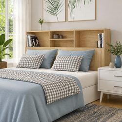 Brown 160cm Headboard Cabinet for Bedroom Essentials