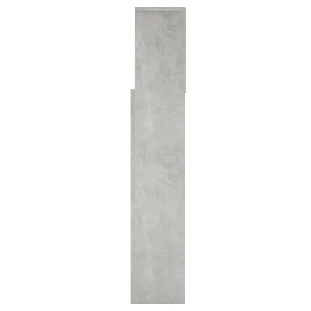 Grey Wall-Mounted Bookcase Headboard Cabinet for Bedroom Storage with Four Compartments Engineered Wood 160x19x1035cm