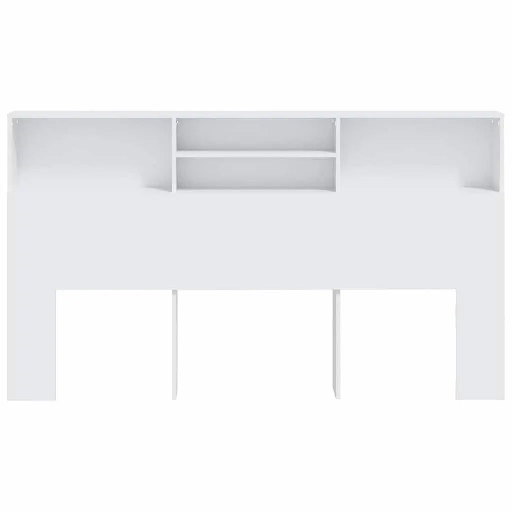 Headboard Cabinet White 180cm Bedroom Wall Storage Bookcase with Compartments