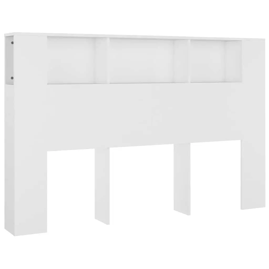 Headboard Cabinet White 160cm Wall-Mounted Bedroom Storage Bookcase Organiser