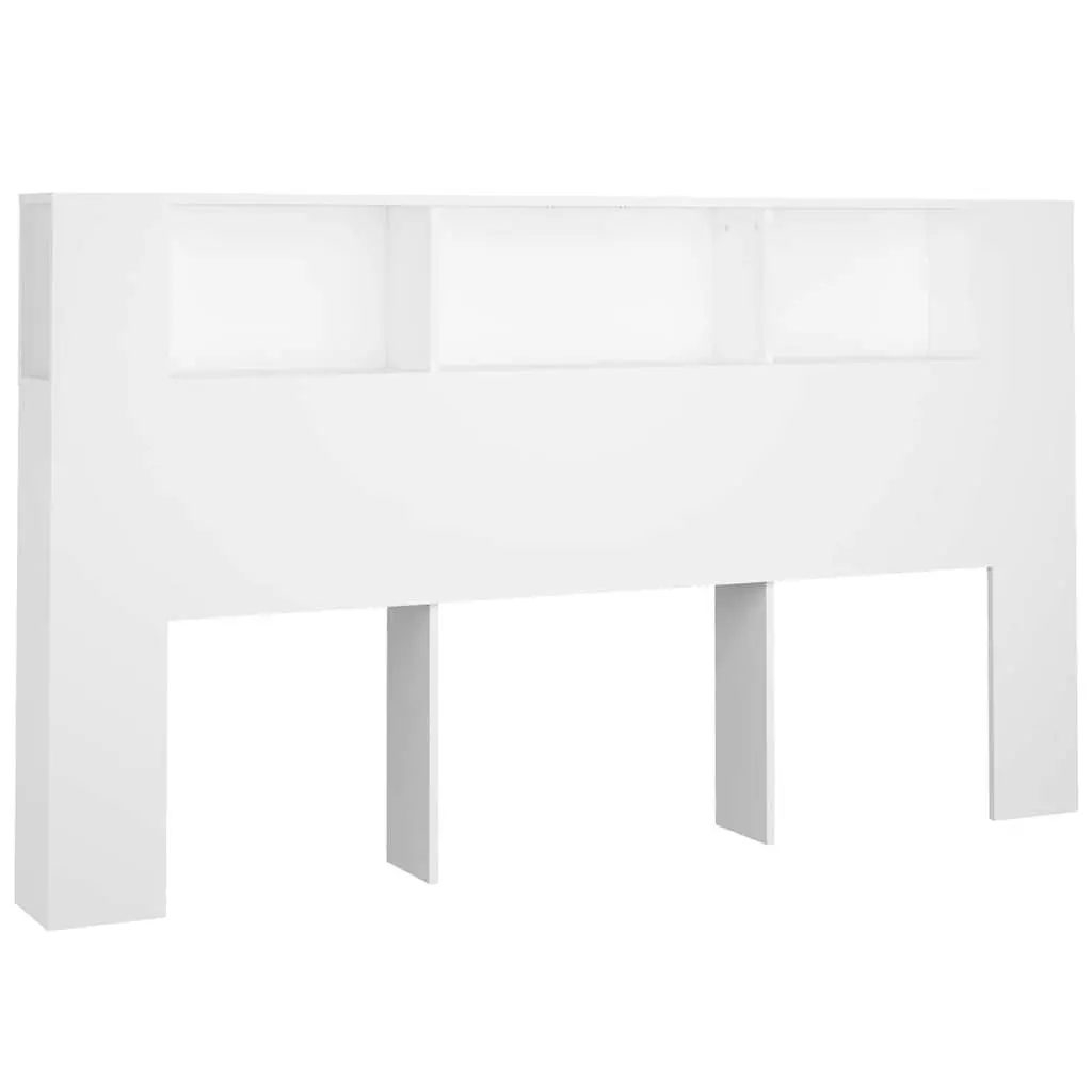 Headboard Cabinet White 180cm Bedroom Storage Wall-Mounted Organiser