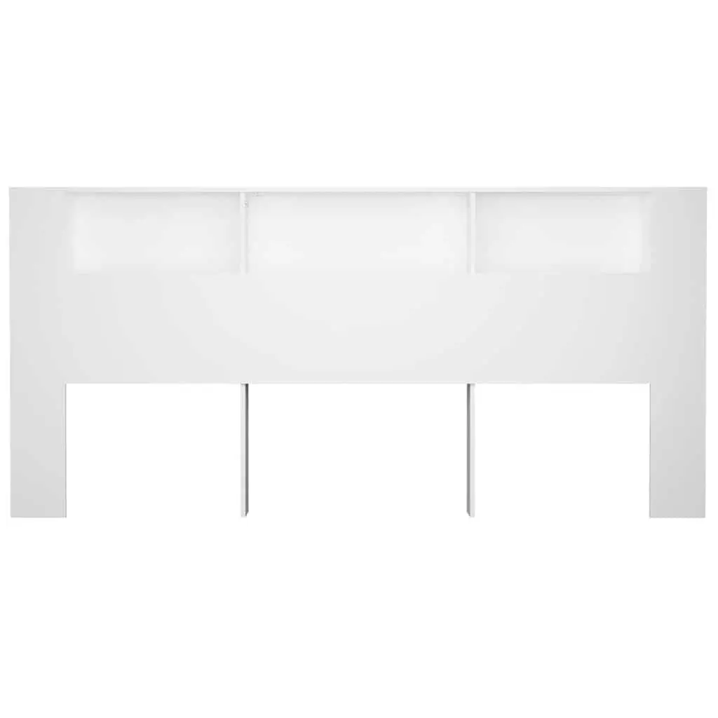 Headboard Cabinet White 220cm 3 Storage Compartments
