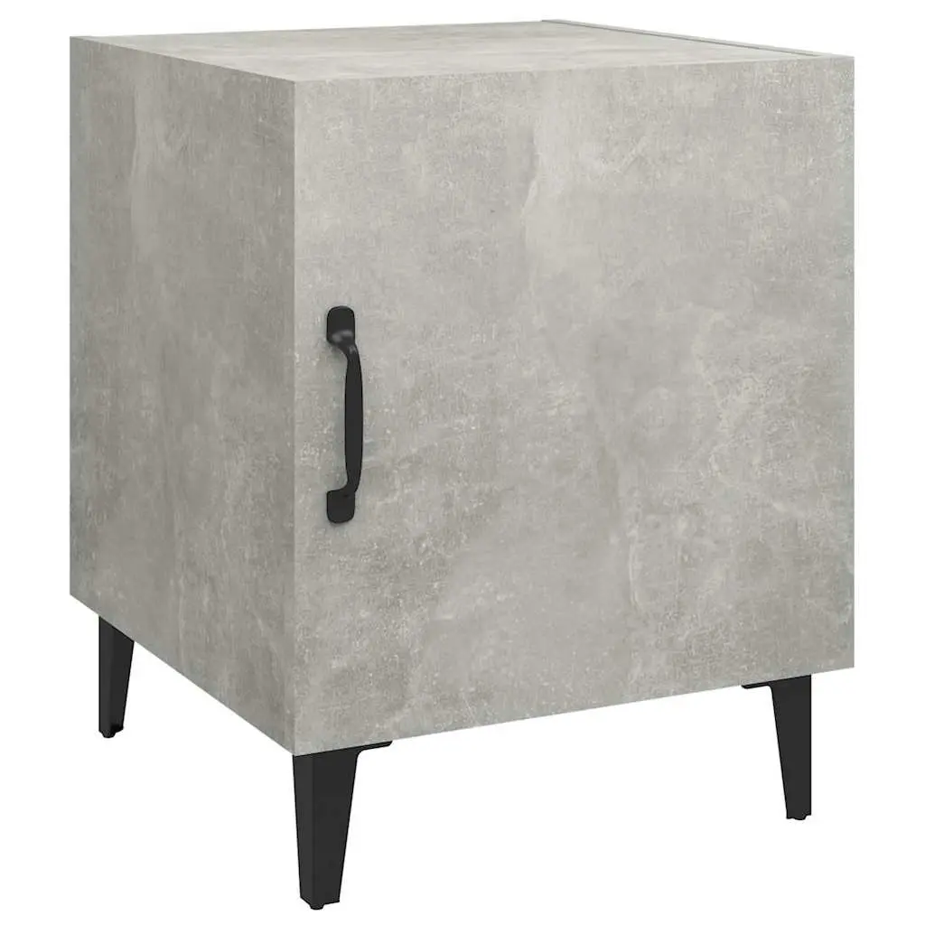 2 Piece Nightstand Cabinets Grey Engineered Wood Storage with Door