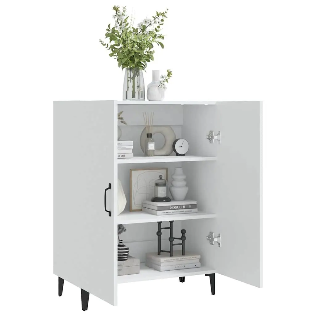 Storage Cabinet White 70x34x90 cm Engineered Wood Sideboard with 2 Doors