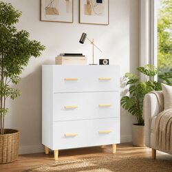 White High Gloss Sideboard with Organized Storage