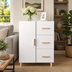 Chic White Sideboard with 3 Drawers for Your Home