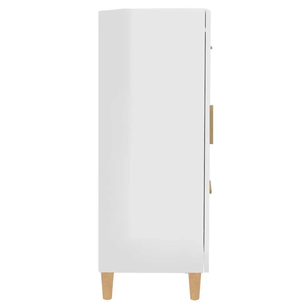 Sideboard White High Gloss Engineered Wood Storage Cabinet Living Room Furniture